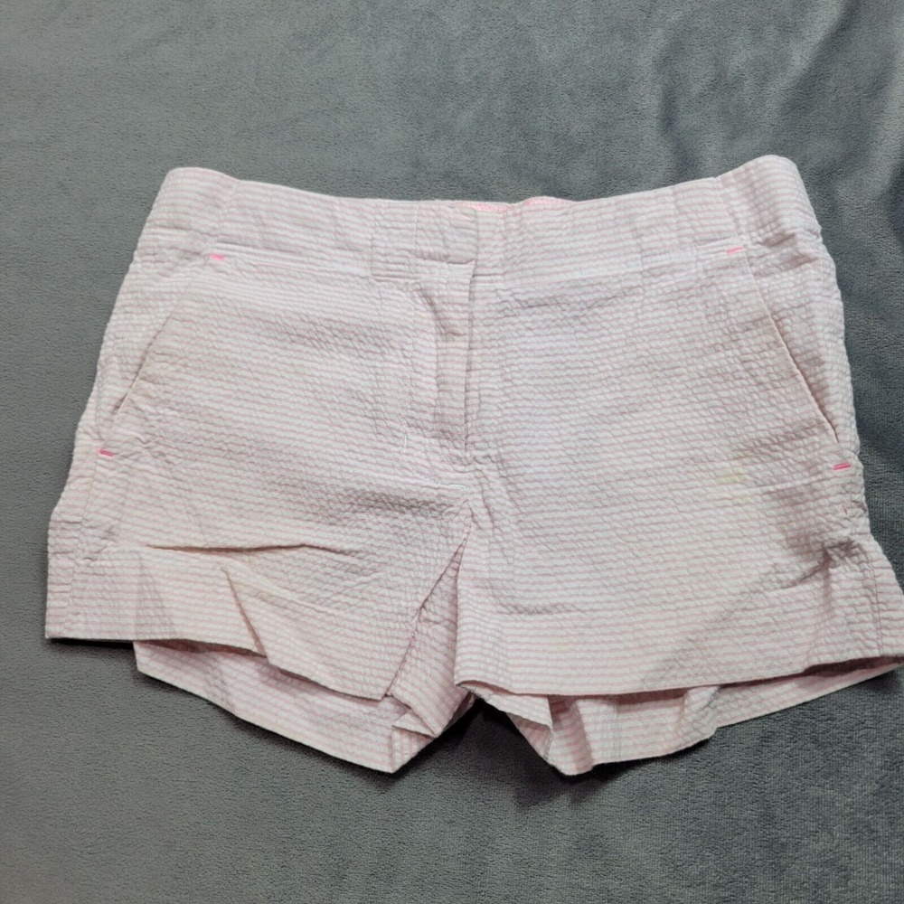 Crewcuts Girls Size 8 Pink Striped Cotton Seersucker Shorts